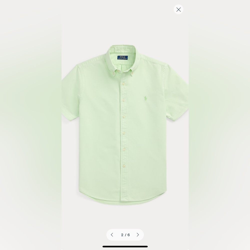 Polo by Ralph Lauren Green Classic Fit Mineral-Dyed Oxford Shirt